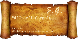 Péterfi Gergely névjegykártya